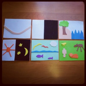 Great example of a Godly Play DIY creation story cards. Conversation on ChristianMontessoriNetwork.com