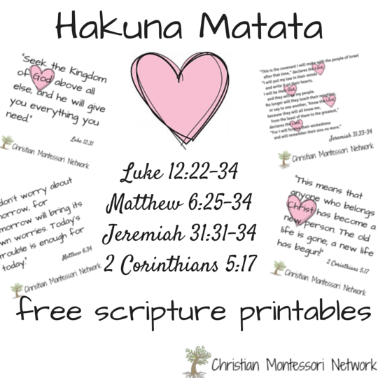 Hakuna Matata and the Bible: free scripture printables