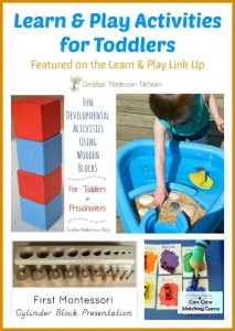 Learn and play activities for toddlers as featured on the Learn & Play link up party. ChristianMontessoriNetwork.com