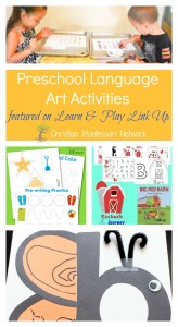 My kids love language arts work! Great list of language art activities for preschoolers on ChristianMontessoriNetwork.com