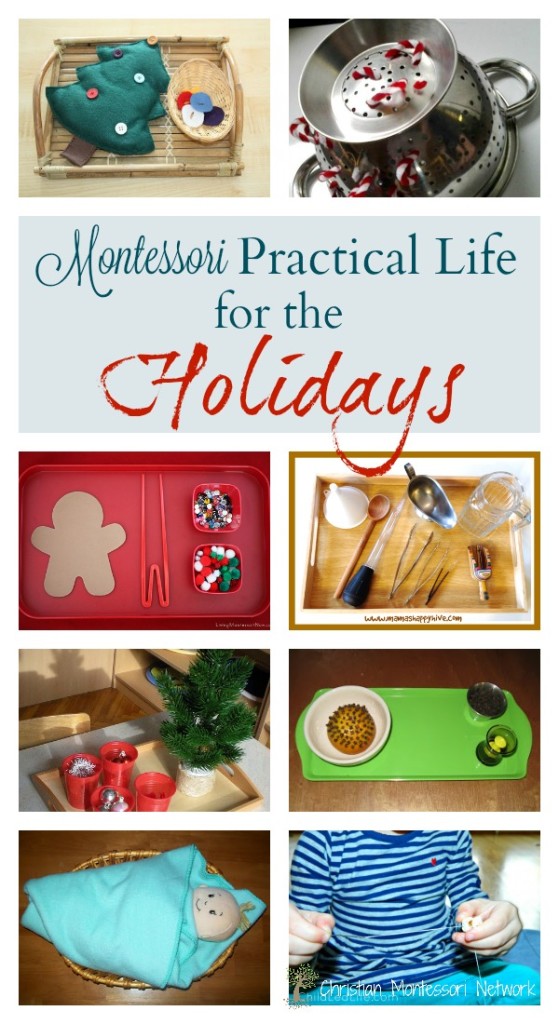 A wonderful collection of practical life for the holidays activities on ChristianMontessoriNetwork.com! One of several amazing post in the 15 Days of Montessori for the Holidays blog hop posts.