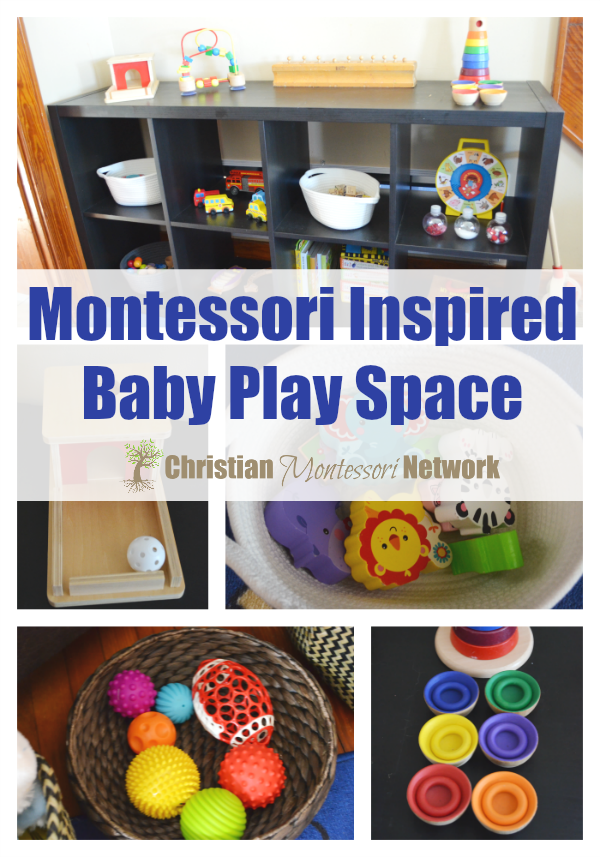A fun and engaging Montessori inspired baby play space, being used currently by a 7 month old.