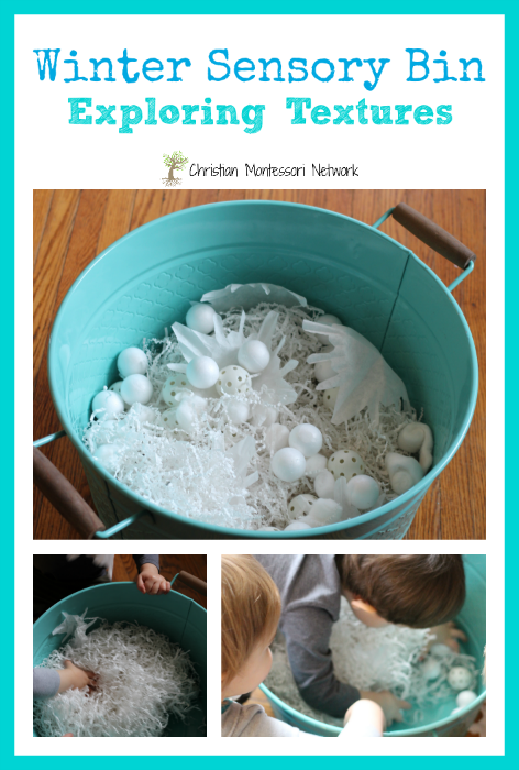 Winter Sensory Bin for Exploring Textures - an easy sensory activity for toddlers following the Montessori principle of isolation