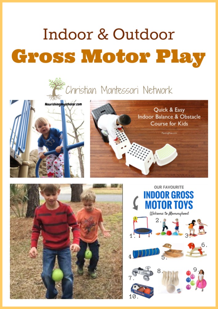 This is a great list Gross Motor Play ideas. Keep kids moving as spring arrives! Movement is essential for healthy kids and sane parents. 