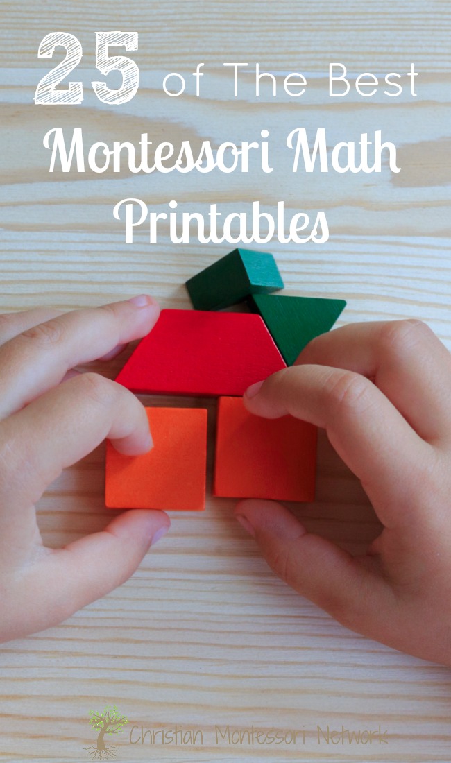 Montessori math on the 12 Months of Montessori Learning. 25 Montessori math printables you should download today! Montessori inspired math ideas for your homeschool or classroom. 