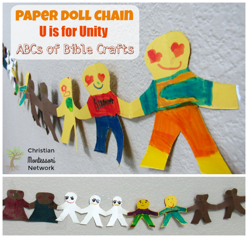 Teaching unity to our children is a true gift! In this edition to the ABCs of the Bible crafts,our a great series of Bible School Craft Ideas, we want to share with you "U for Unity". This is an easy Paper Doll Chain Unity Bible Craft with many great modifications for children of all ages. 