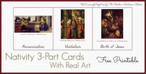 Montessori Nativity 3-part cards free printables. ChristianMontessoriNetwork.com
