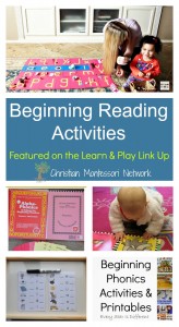 Beginning Reading Activities on ChristianMontessoriNetwork.com